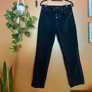 Denim Forum Black Denim Jeans - The Joni High Rise Loose Size 29